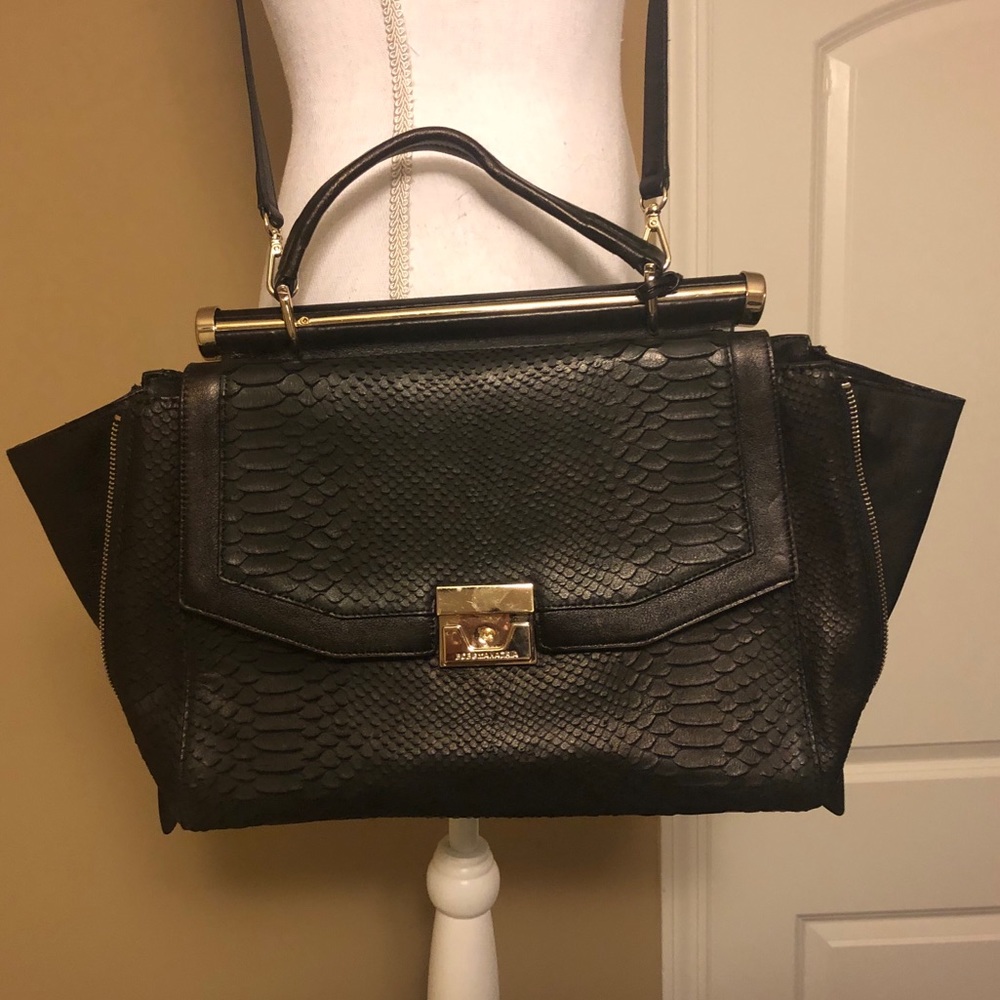 Black Leather BCBG Handbag - Picture 3 of 6